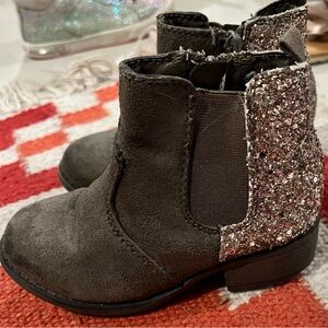 Glittery Gray Kids Boots